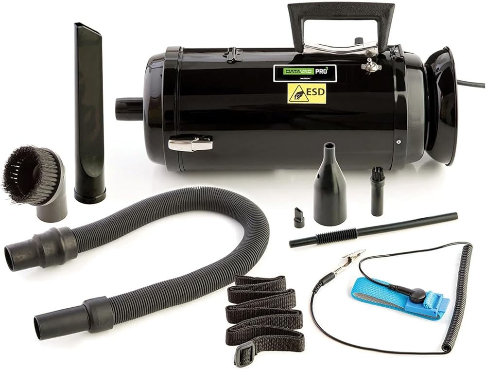 METROVAC Datavac 3 ESD-Safe 2-Speed Motor Vacuum, Blower & Dusting System | All-Steel Maintenance Tool for Computer, Printer, Copiers & Electronic Office Equipment w/HEPA Filter | 1.7PHP