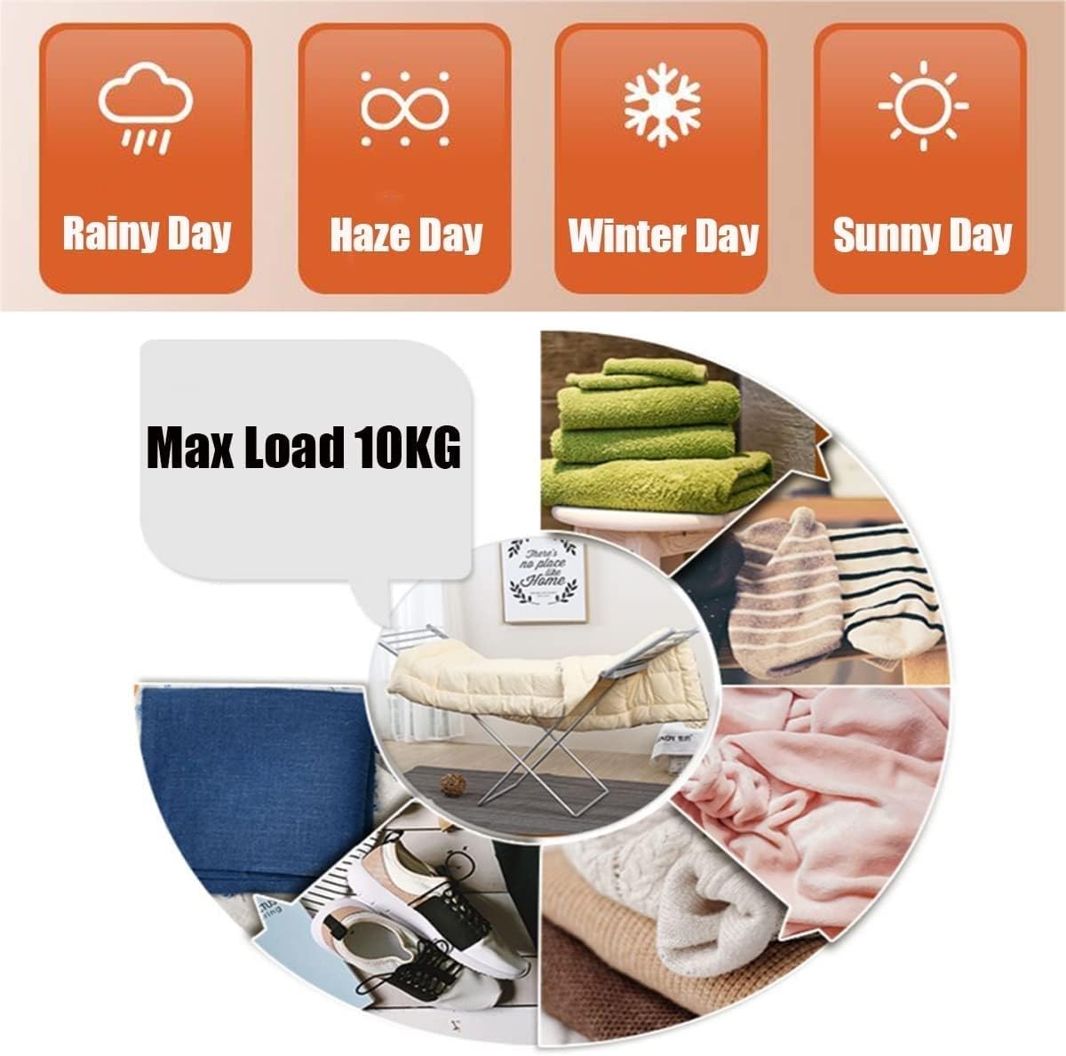 Folding Clothes Airer with Wings - Portable Electric Heated Clothes Dryer with Wings - Energy-Efficient Indoor Airer Wet Laundry Drying Horse Rack