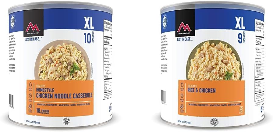 Mountain House Homestyle Chicken Noodle Casserole | Freeze Dried Survival & Emergency Food | #10 Can & Rice & Chicken | Freeze Dried Survival & Emergency Food | #10 Can | Gluten-Free
