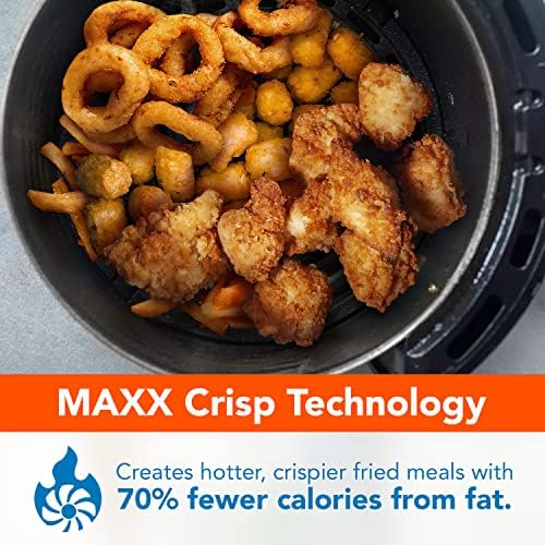 PowerXL Air Fryer 7 QT Maxx Classic, Extra Hot Air Fry, Cook, Crisp, Broil, Roast, Bake, High Gloss Finish, Nonstick, Black