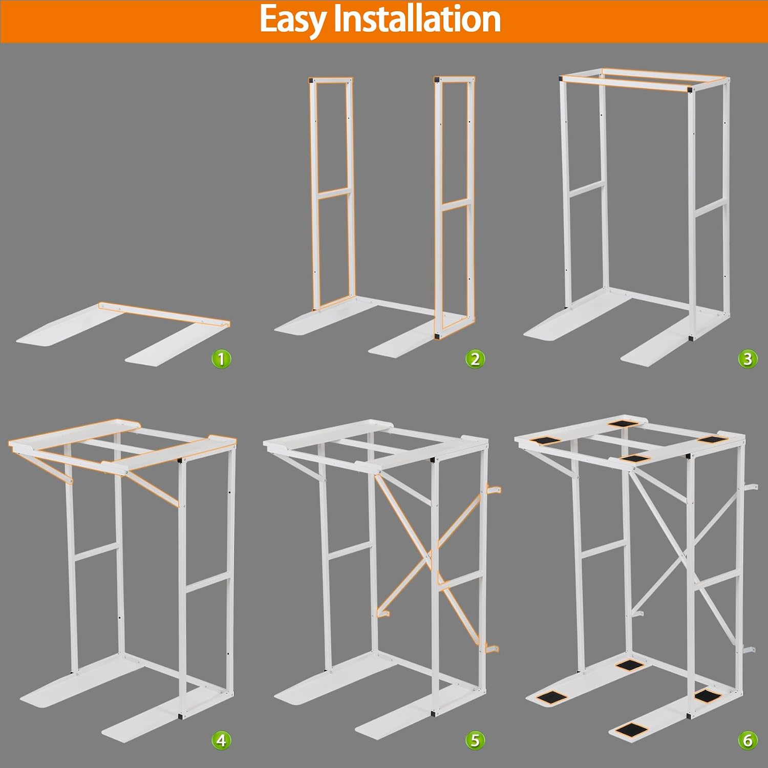 Universal Washer Dryer Stacking Rack Stand Heavy-Duty Carbon Steel, Premium Washer Dryer Stand Compatible with Most Brands and Models