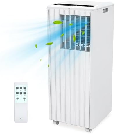 3-in-1 Portable Air Conditioner with Built-in Dehumidifier Function, Fan Mode, Remote Control, 8,000BTU, Cool to 350 Sq.Ft, for Home