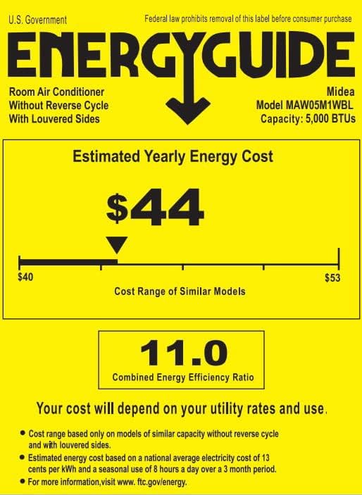 Midea 5,000 BTU 115V Mechanical Window Air Conditioner, Black (Renewed)