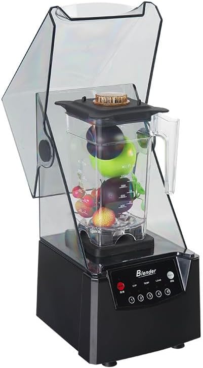 Blender Smoothie Maker, Portable Blender with 5 Presets, 2200W Glass Jug Blender Mixer with 6 Stainless Steel Ice Crusher Blades, 17000 RPM Shredded Ice With Hood Soundproof Smoothie Blender, for Kitc