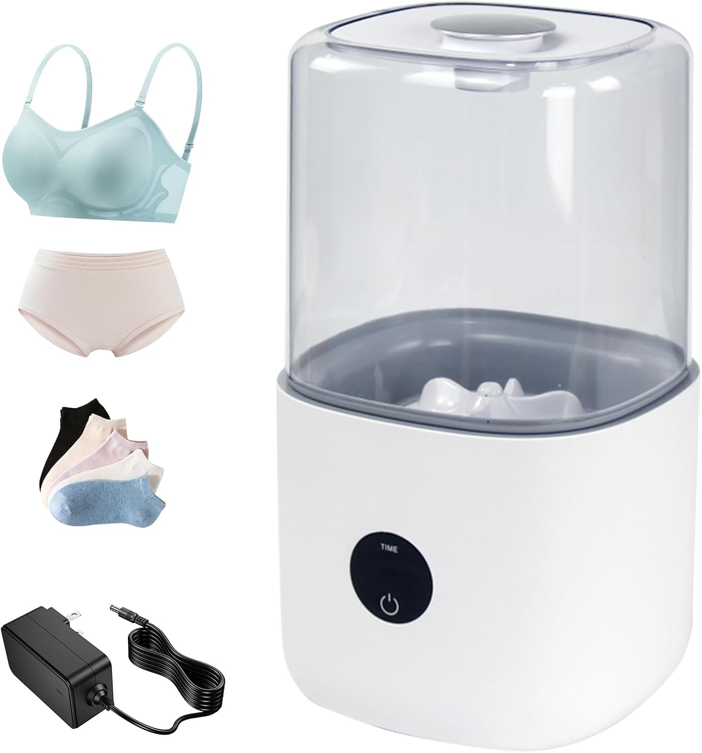 Portable Mini Washing Machine, 4L Washing Machine Cleaning for Underwear, Plug-in Compact Washer for Singles, Apartments, RV, Plug-in Compact Underwear Laundry Washer