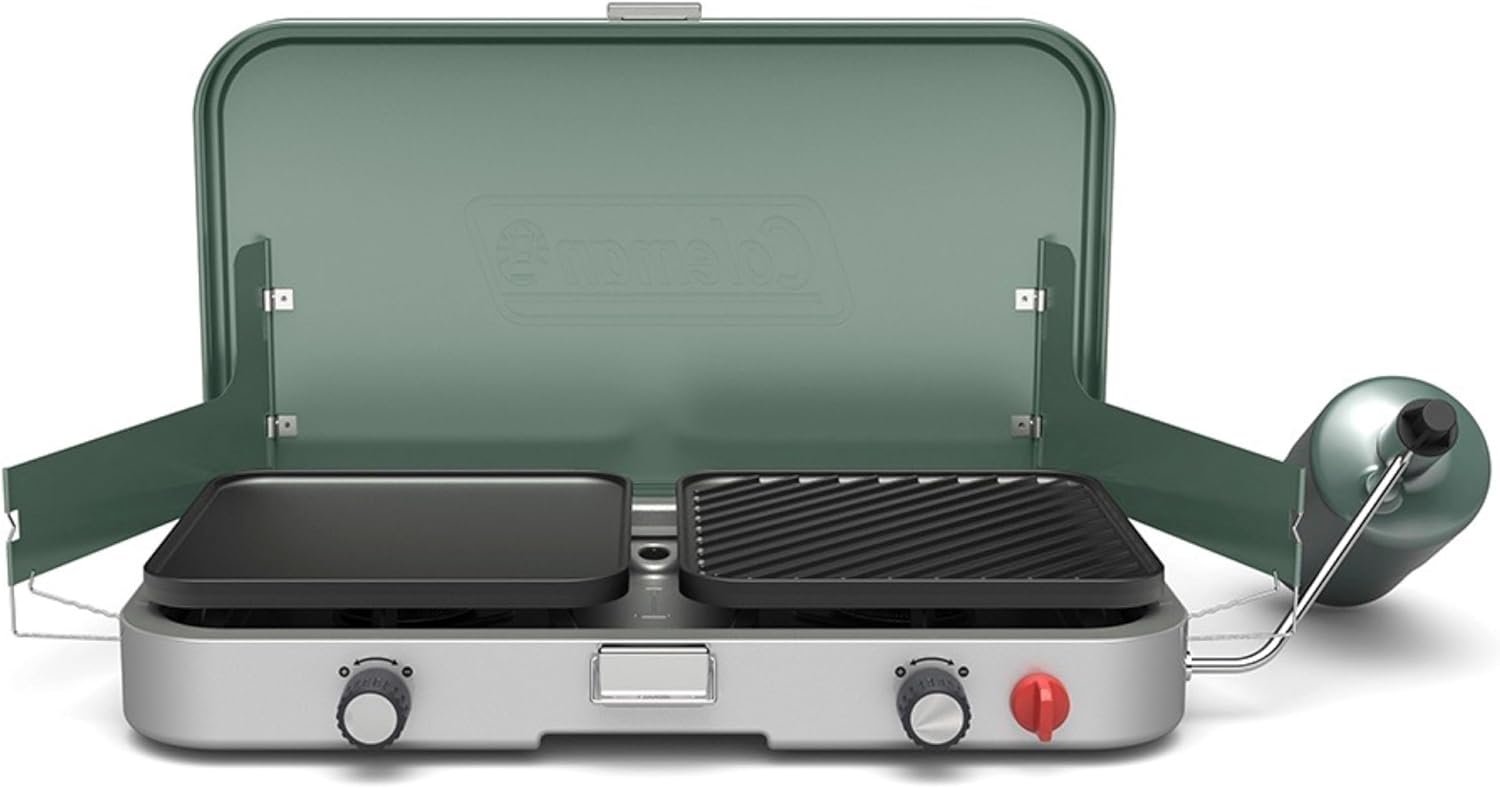 Coleman Cascade Camping Stove Collection – Portable Cooktops with up to 28,000 BTUs & Matchless Lighting, 1/2/3-Burner Options, Great for Outdoor Cooking, Camping, Tailgating, Grilling, BBQs, & More