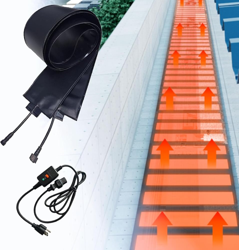 Outdoor Gutter Heater,PVC Roof & Gutter Heating Pad,45°C Max Temp,Ideal for Winter Roofs, Factories, and Warehouses