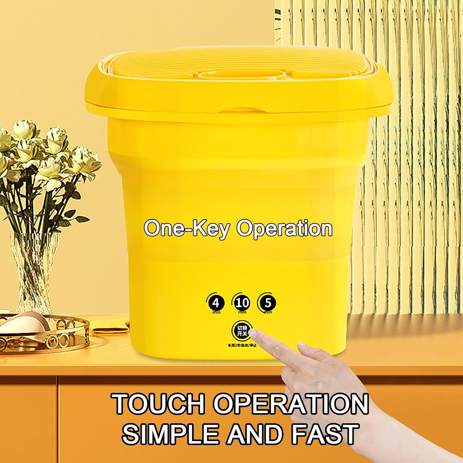 Small Washing Machine Portable， Washer Machine， for Apartments, Dorm, Camping, RV, Travel Laundry (Color : Pink)