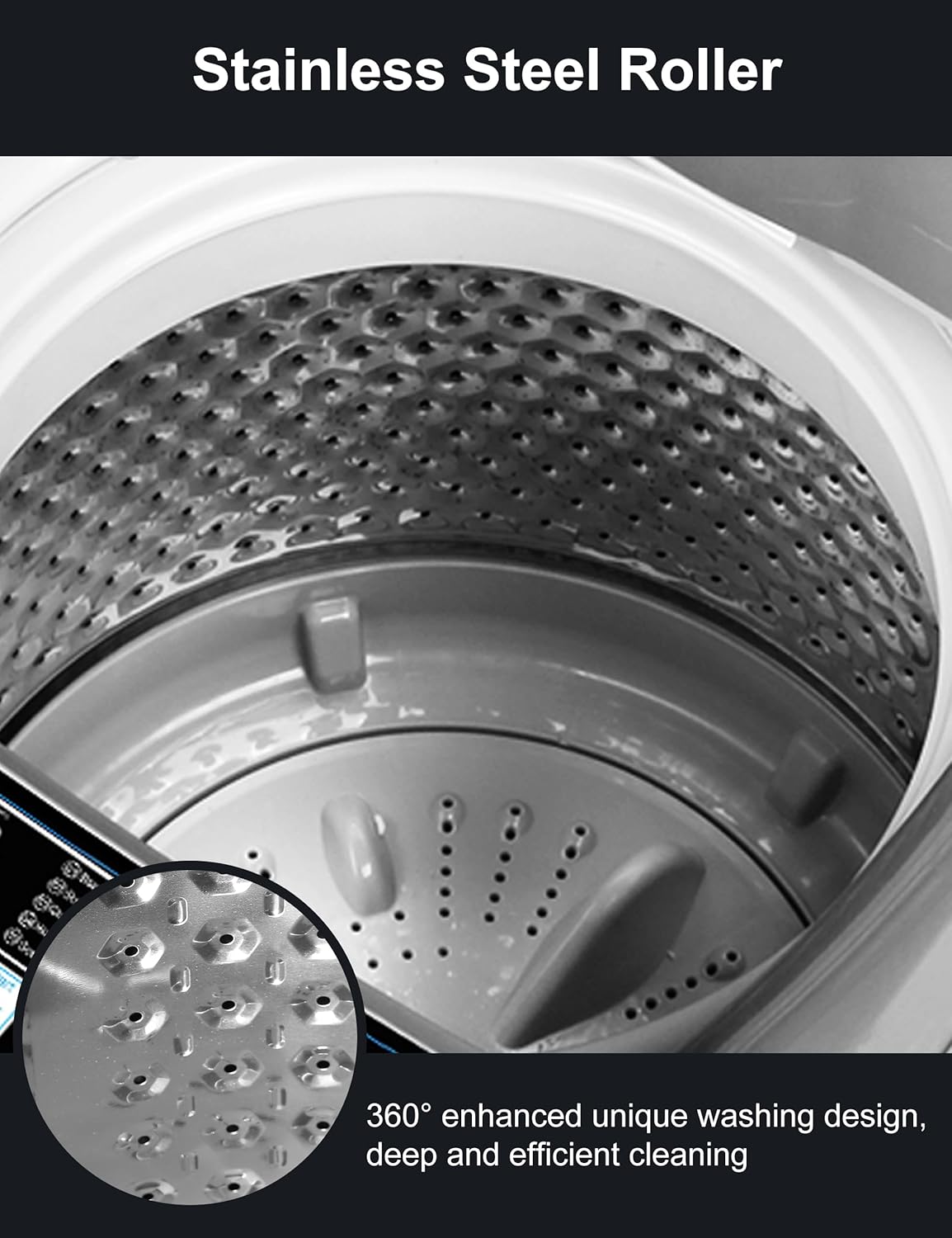 Portable Washing Machine - Compact 2.0 Cu.ft Portable Washer, Full-Automatic Top Loader for Space Saving, Ideal for Apartments, Homes, and Dorms, 10 Wash Cycles, Low Noise, IPX4 with Drain Pump