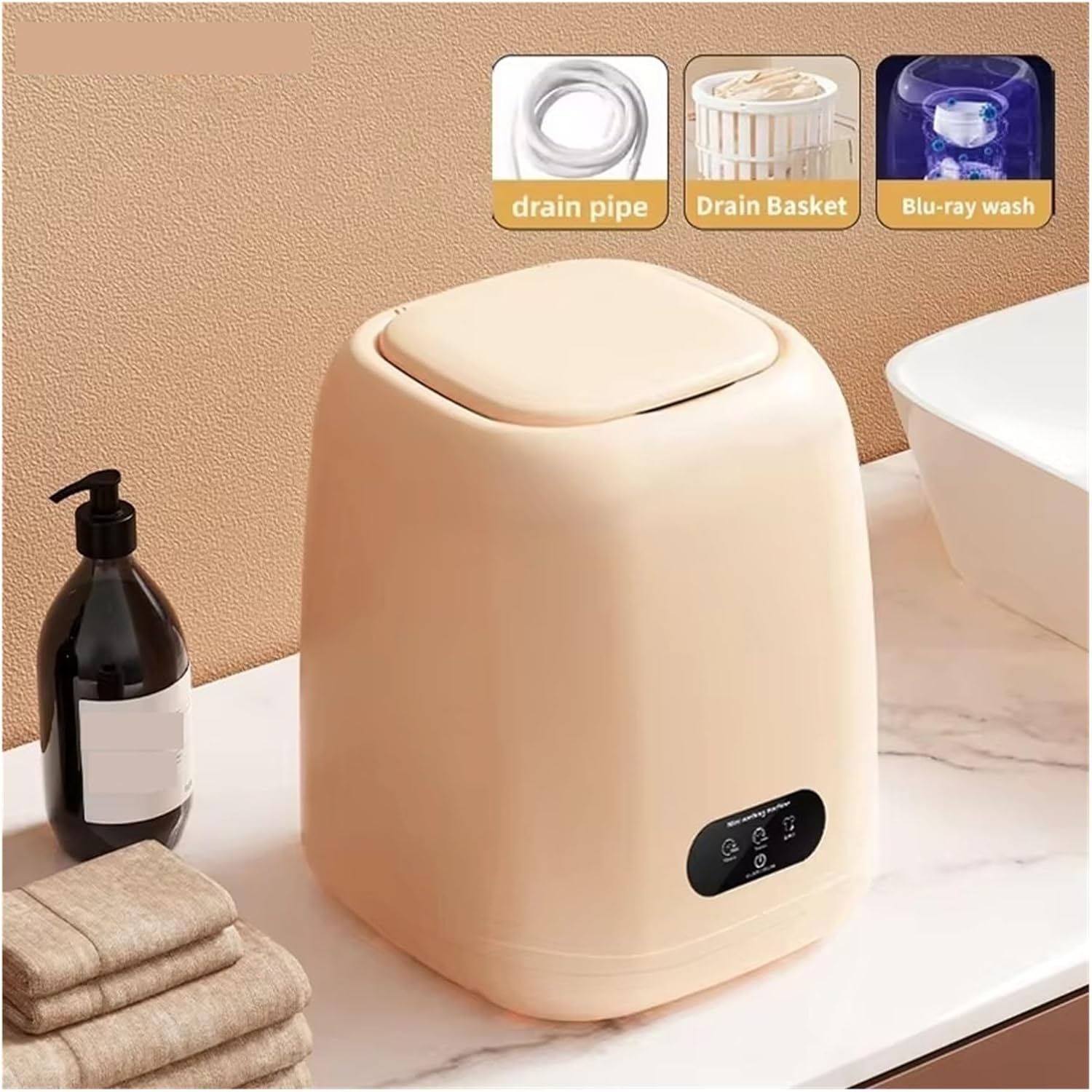 Compact Laundry. Small Washing Machine for Underwear Children's Clothes mini Washer fully automatic Portable Washing Machine with Spin Dryer .Portable