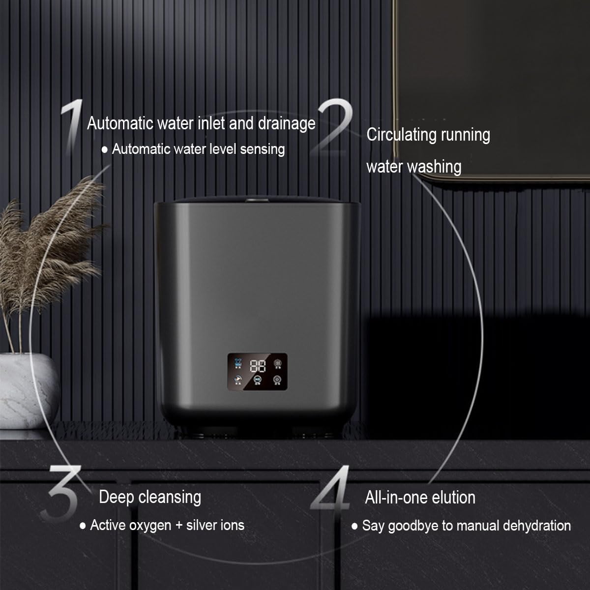 2 In 1 Small Washers 10L Convenience And Efficiency 27X27X30cm Mini Portable Washing Machine For Travel Home, Dorm, Apartment, RV, Camping