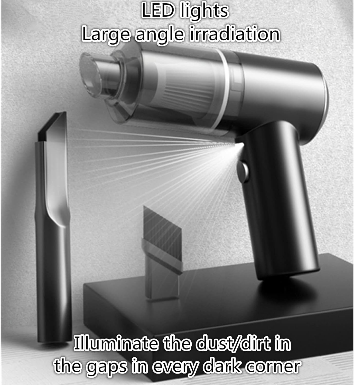 Portable Handheld Cordless Wireless Car Vacuum Cleaner 6000pa Strong Suction Household Compact & Large Suction Mini Vacuum Cleaner,for Home Office Pet Hair (Black)