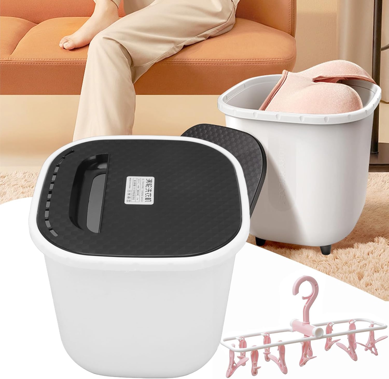 Portable Mini Washer Small and Lightweight Laundry USB Powered Mini Compact Travel Washing Machine (Pink)