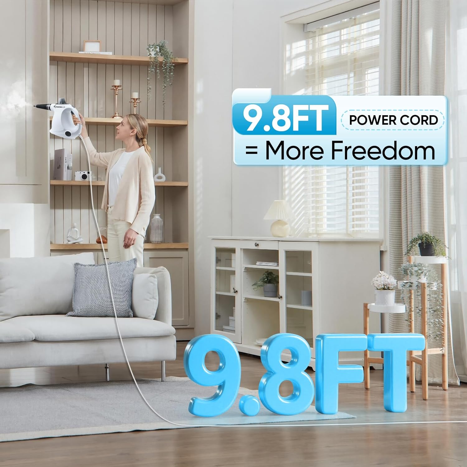 Steam Cleaner,Steam Disinfection Cleaner with 13 PCS Accessories,Pressurized Handheld Multi-Surface Steamer with Safety Lock & 350ML Large Capacity for Home, Car, Kitchen, Bathroom Cleaning