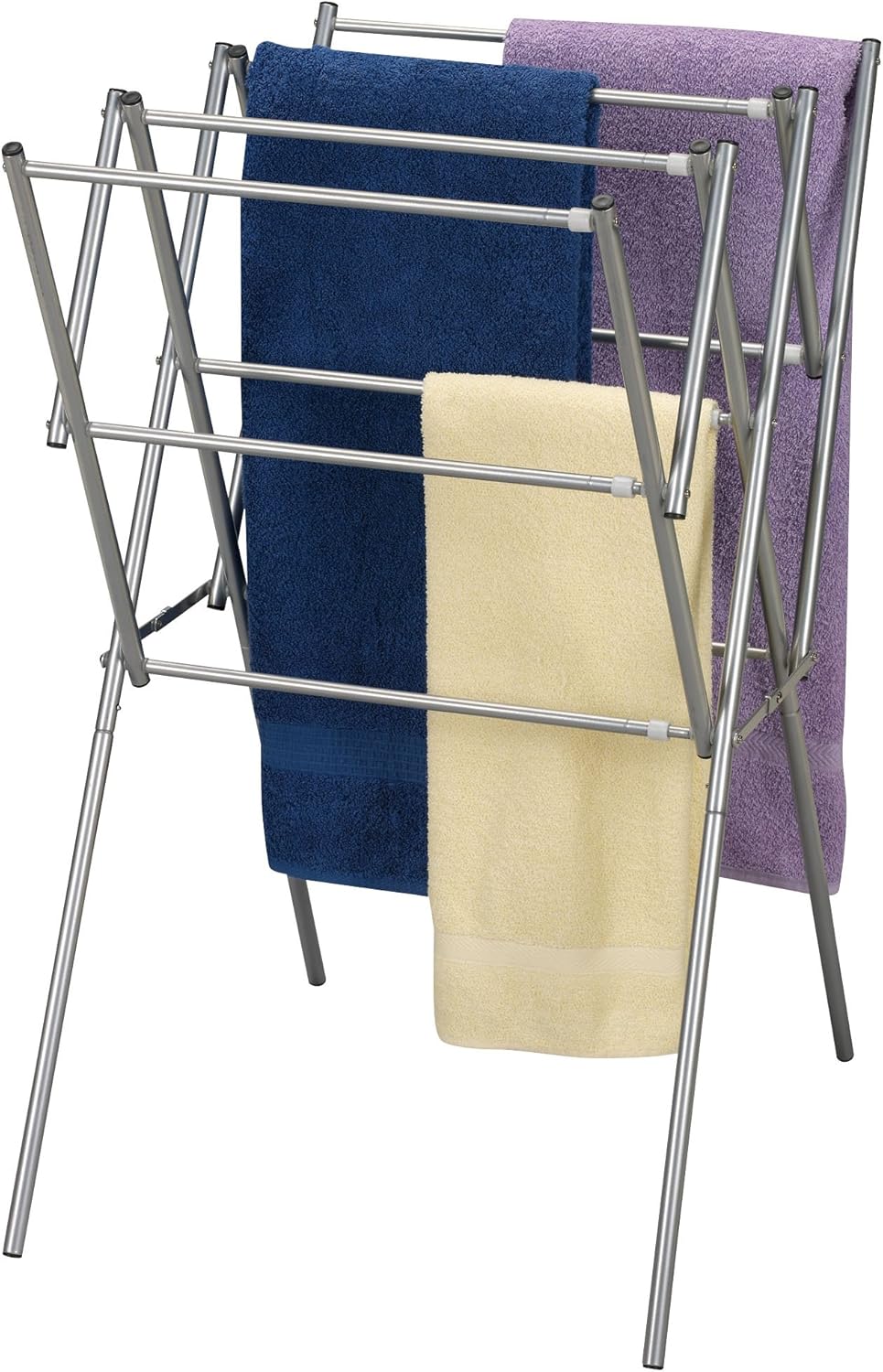 Household Essentials Clothes Drying Rack, Foldable, Expandable and Collapsible Laundry Drying Rack, Silver