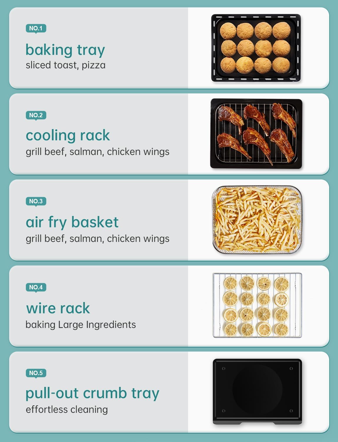 Neretva [21 QT& 6-in-1] Toaster Oven & Air Fryer, Compact Toaster Ovens Countertop with 5 Slices 1500W Rapid Heat Air Fryer Toaster Oven Combo Stainless Steel for Bake/Toast/Broil/Air Fryer/Defrost