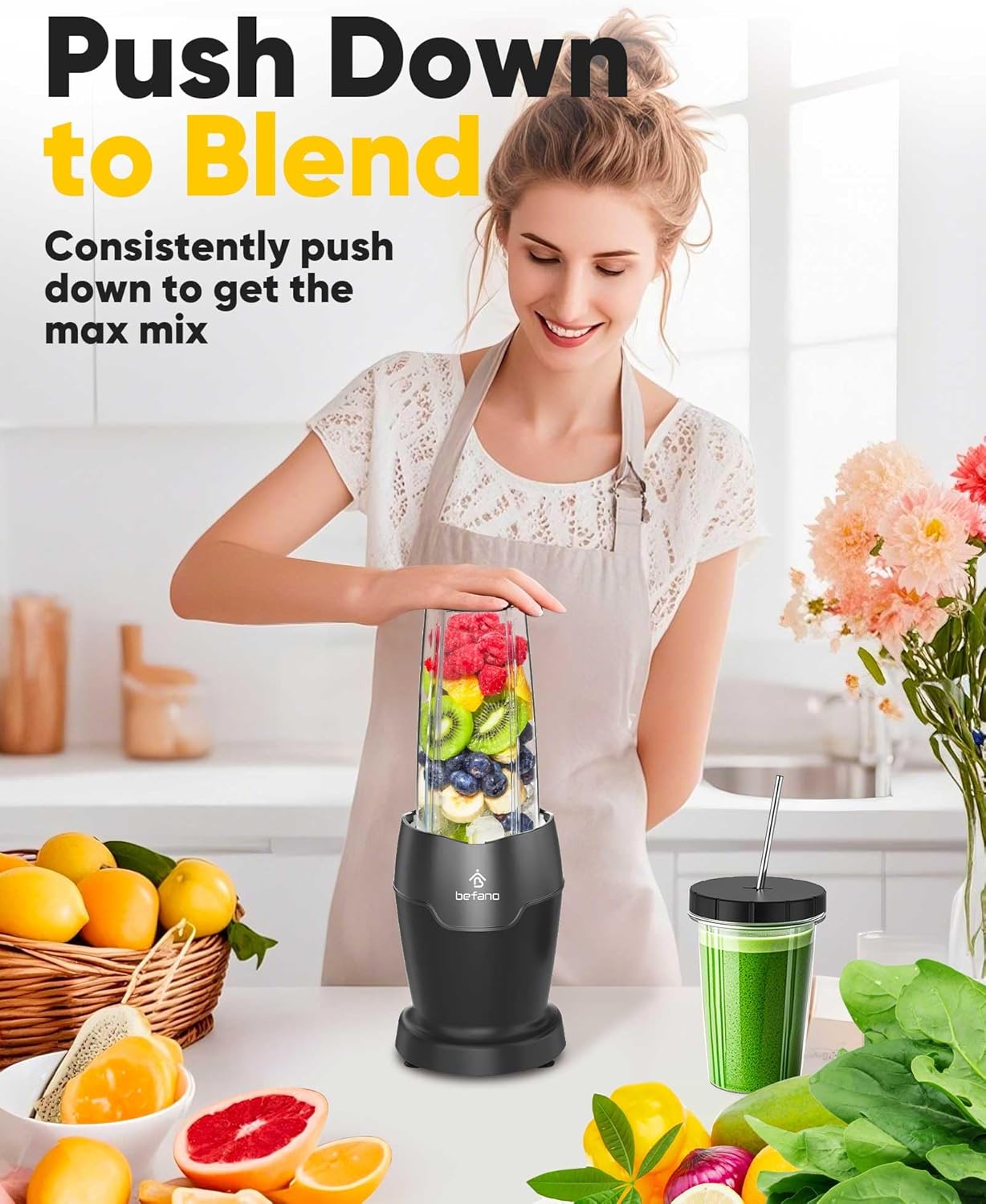 11-in-1 Smoothie Blender, Personal Blender Margarita Machine with 1200-Watt Base, for Smoothies, Ice and Fruit