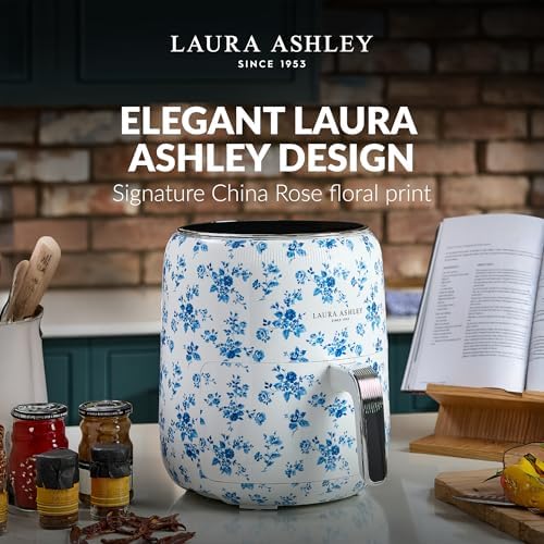 Laura Ashley Digital 9-in-1 Large Air Fryer 4.75 Quarts | Beautiful Air Fryer with China Rose Floral Print | Compact Airfryer with Rapid Air Technology for Healthy & Energy-Efficient Cooking