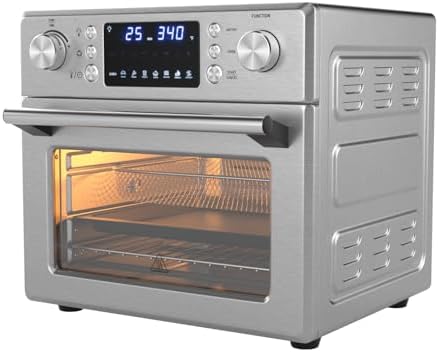 ARLIME 14-in-1 Air Fryer Toaster Oven Combo, 1700W Stainless Steel Countertop Convection Oven with Bake, Rotisserie, Dehydrate & Defrost Functions, 26 QT Large Capacity, 60-Minute Timer & Accessories