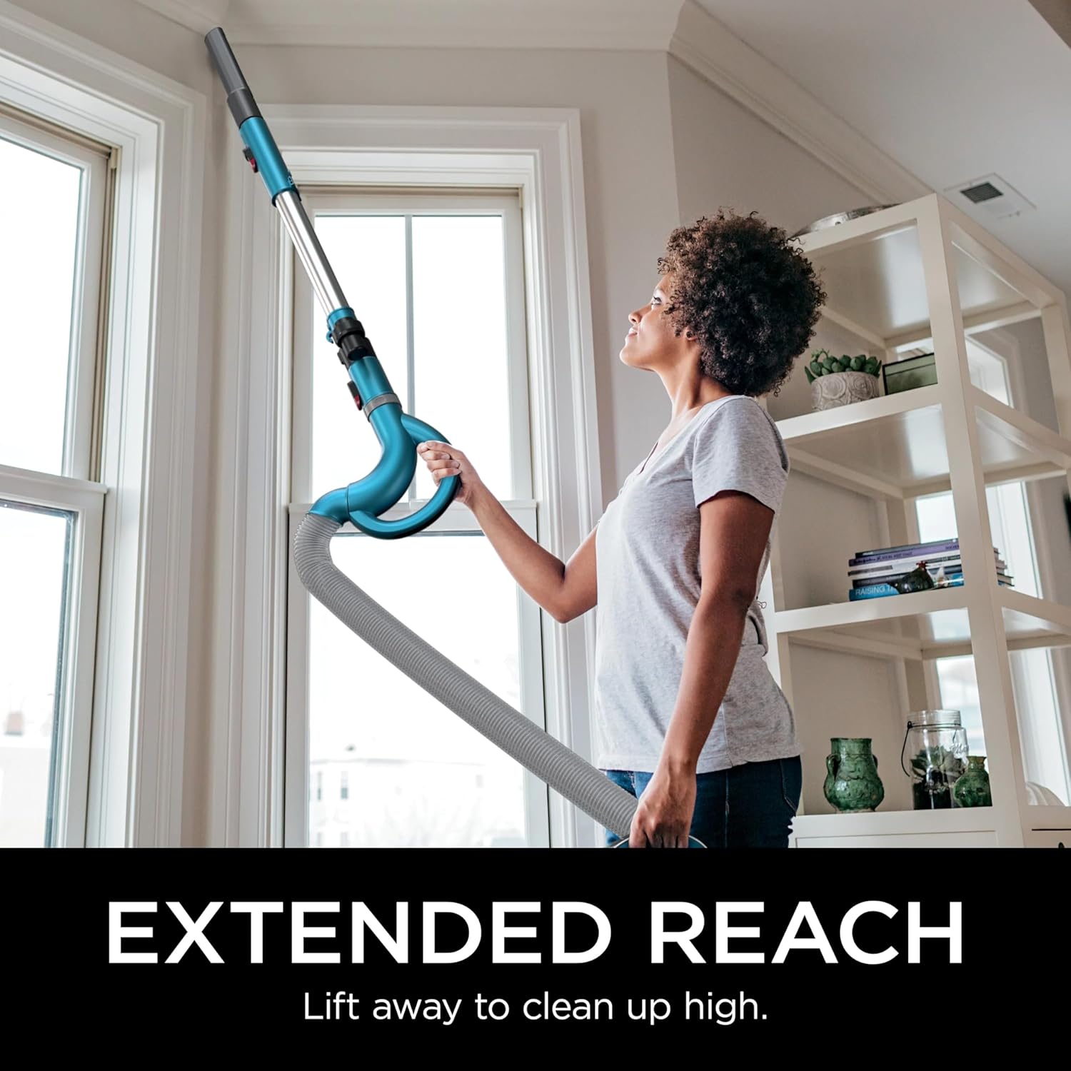 Shark NV380 Navigator Lift-Away Deluxe Upright Vacuum with Large Dust Cup Capacity, Swivel Steering, Upholstery Tool & Crevice Tool, Blue (Renewed)