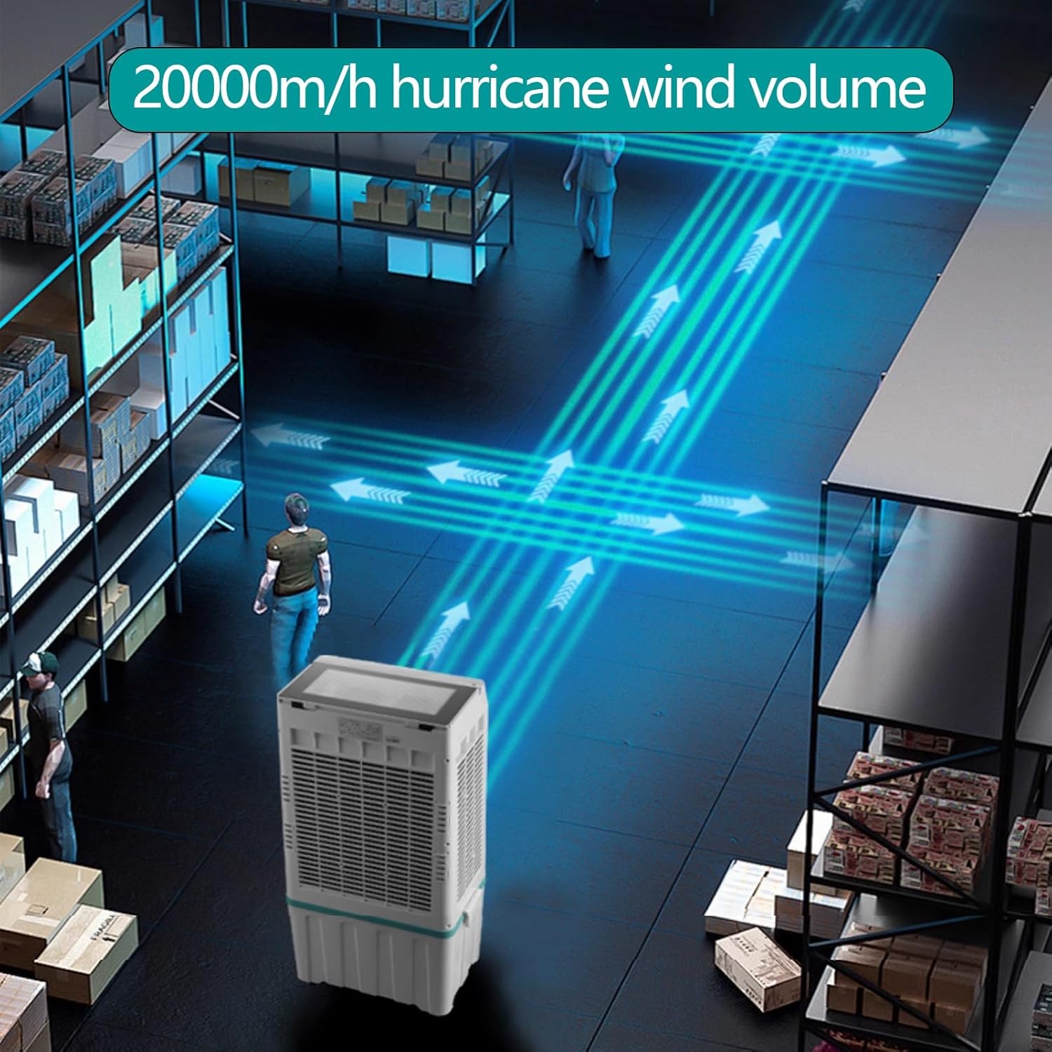 Portable Air Conditioner Fan for Small Rooms with Split Water Tank Portable Air Conditioners for Bedrooms 3 Speeds for Bedroom Kitchen Office(Blue)