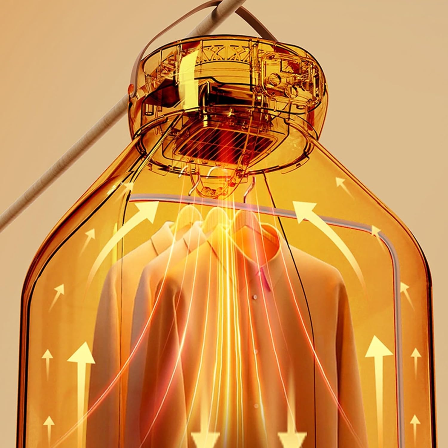 Portable Clothes Dryer, Mini Small Compact Foldable Quiet Fast-Drying Electric Machine with Adjustable Timer, Dryer Machine for Laundry Apartments and Travelling, Hotel Room (Beige)