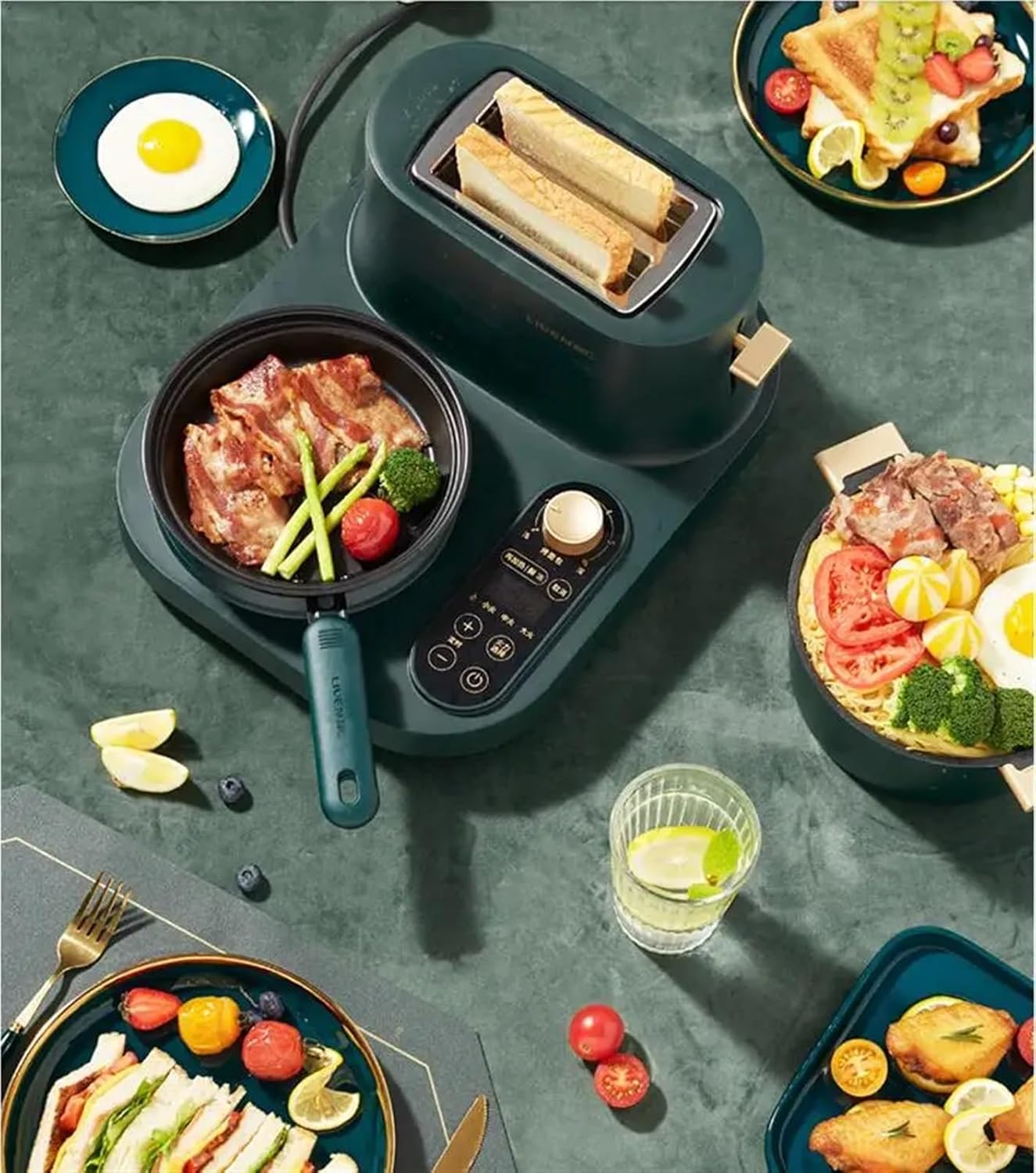 Breakfast Machine Multifunction 3 In1 Breakfast Machine Toaster Oven Electric Frying Pan Household Multi Cooker Hot Pot Cooking Machine