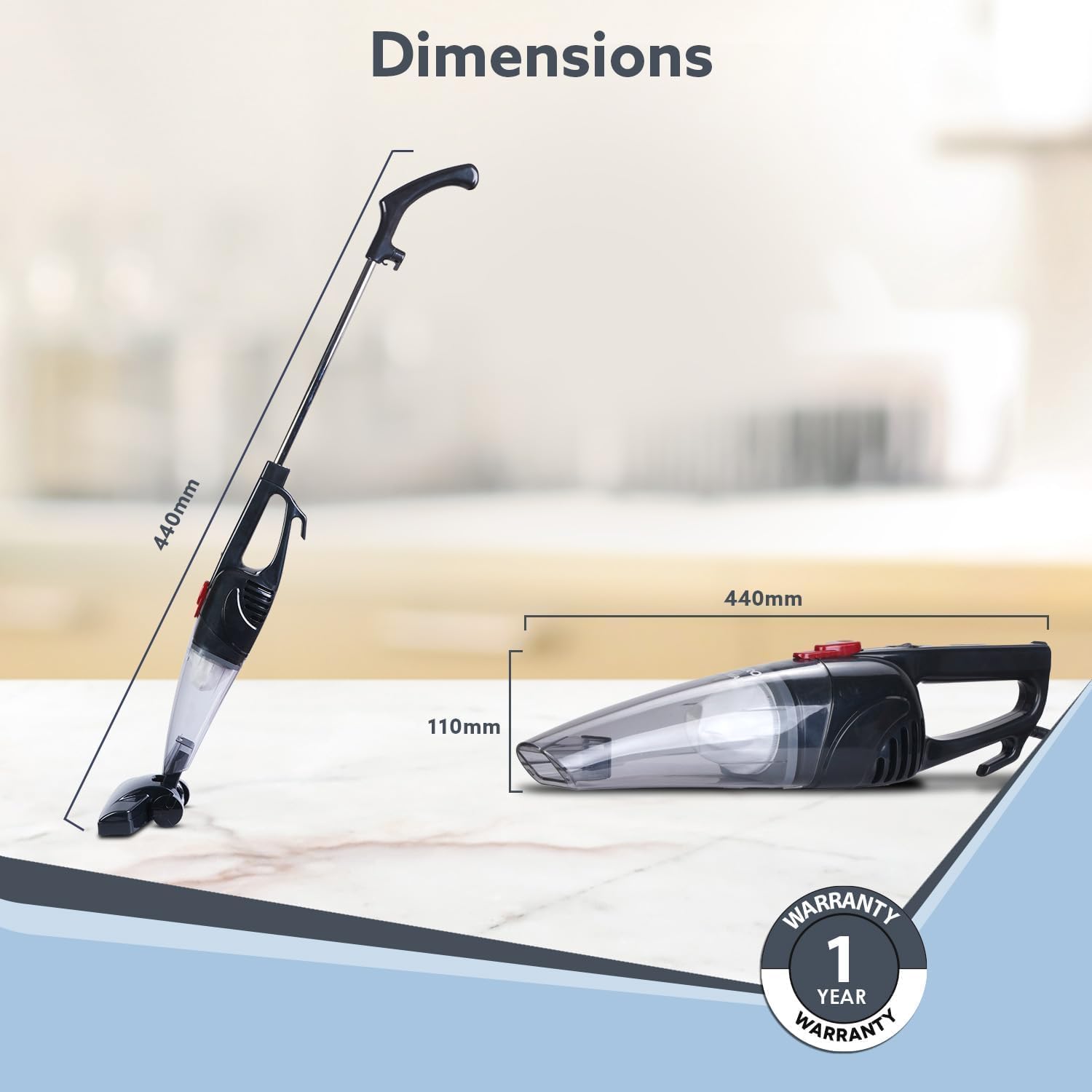 Upright Vacuum Cleaner, 2-in-1, Handheld & Stick for Home and Office Use, 800 Watts