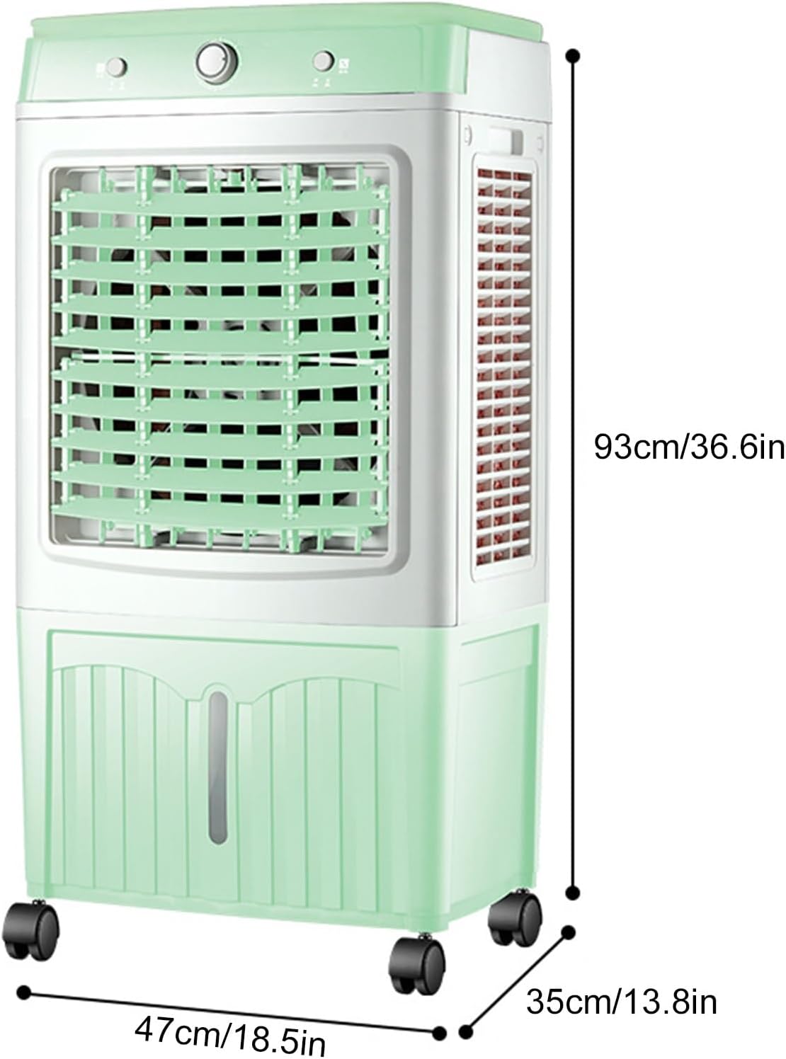 Evaporative Air Cooler, Swamp Cooler, Portable Air Conditioners, Mechanical Knob Operation, 3 Wind Speed, Swing Left and Right, for Home Workshop