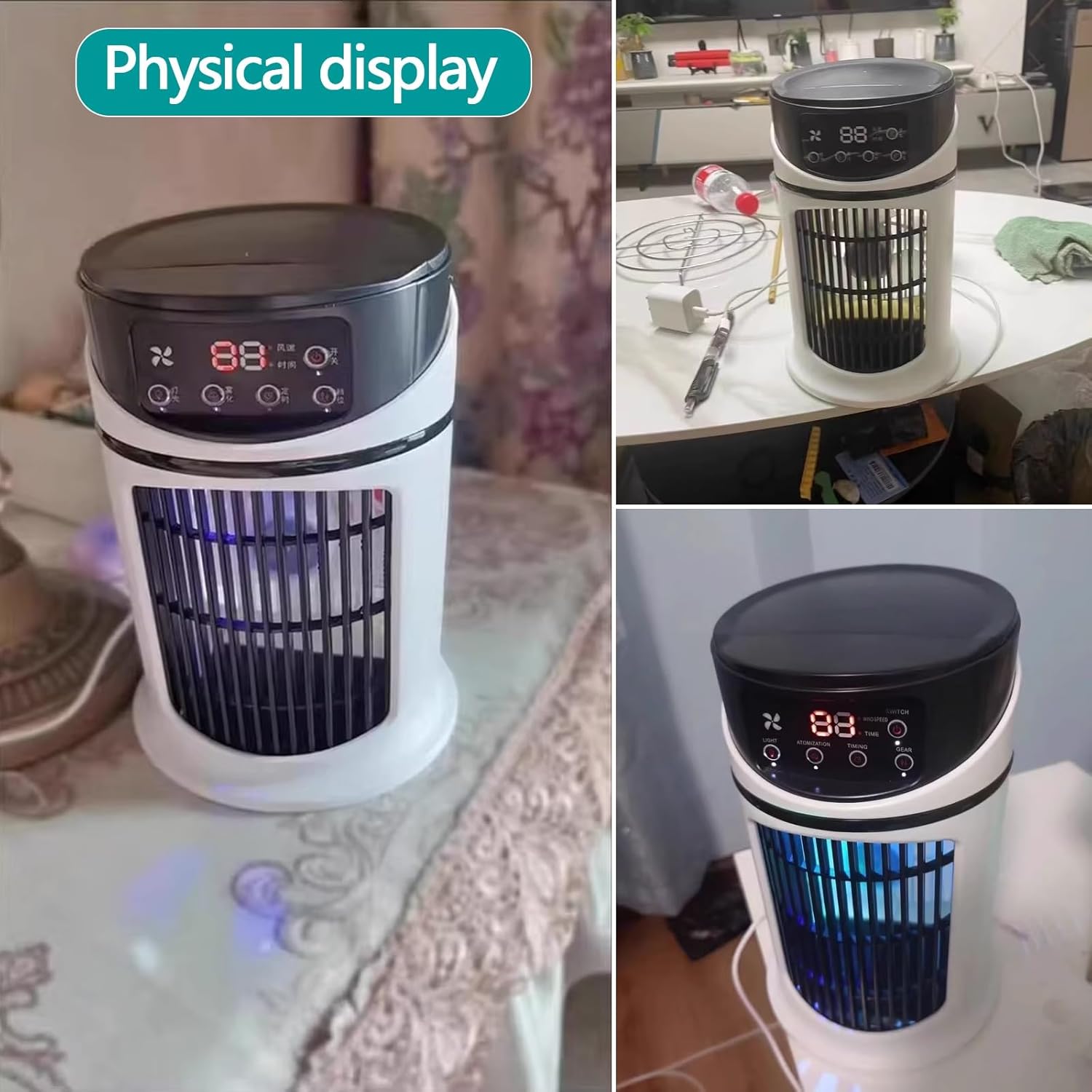 Desk Air Conditioner Small Quiet 6 Speeds Portable Air Conditioners with Timer Cooling Fans That Blow Cold Air for Bedroom Kitchen Office Camping