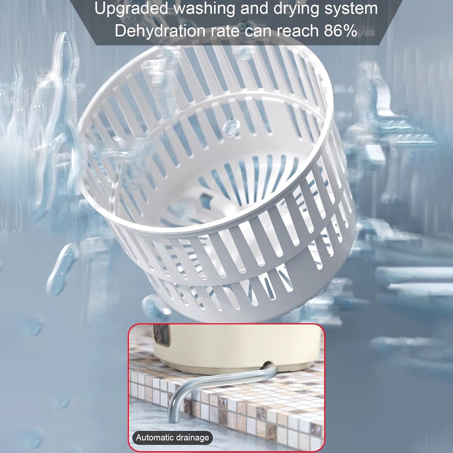 Portable Washing Machine, Mini Foldable Washer 18L Upgraded Large Capacity, Small Collapsible Washing Machine, Suitable for Underwear,Baby Clothes,Socks or Other Small Items(Pink)