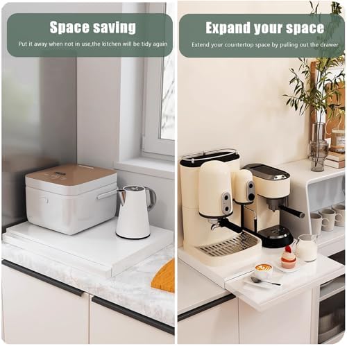 Steel Microwave Stand Countertop with Pull-Out Tray,Kitchen Countertop Pull-Out Organizer,Coffee Tray, Microwave Oven Bottom Rack for Kitchen