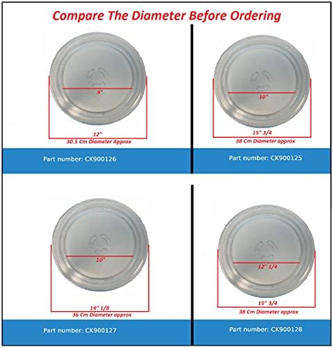 GLOB PRO SOLUTIONS W10818723 WPW10776938 WP8183788 Compatible KIT Microwave Glass Plate + Base Support + Ring Turn Replacement for and Compatible with KitchenAid Jenn-Air Whirlpool Maytag Heavy Duty