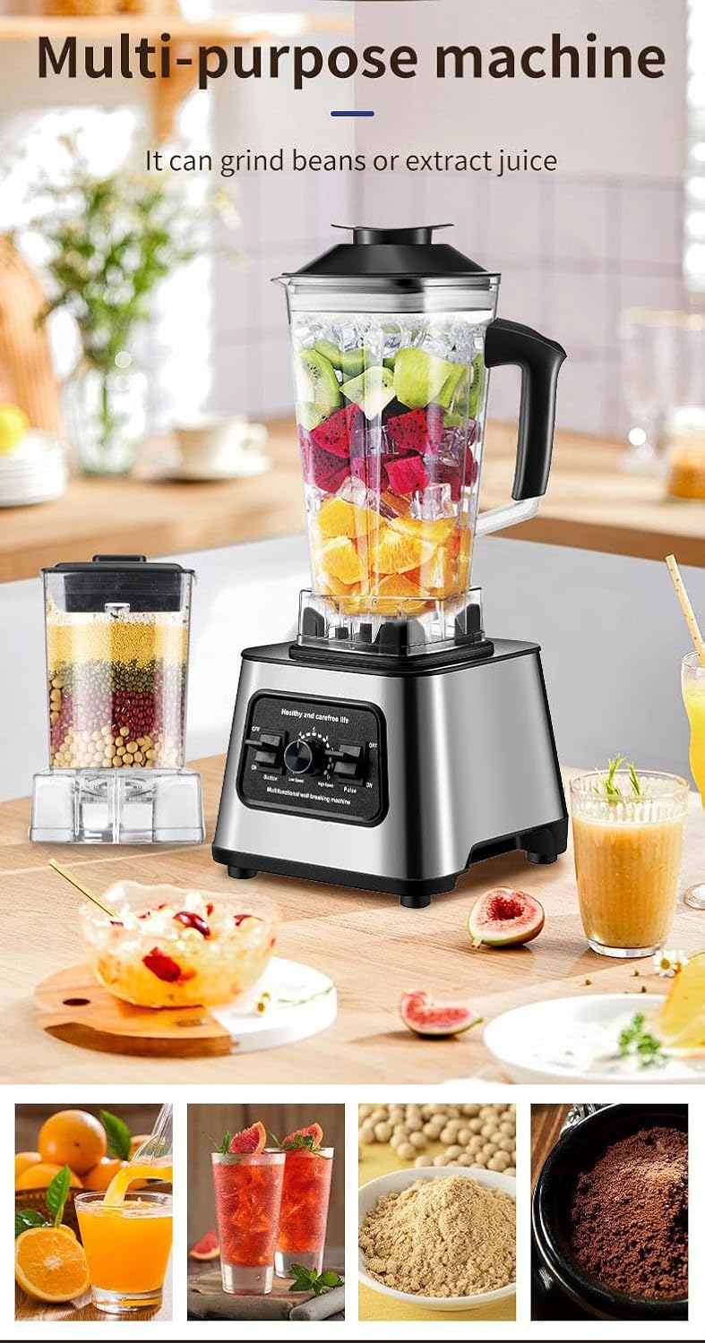 2.5L Fully Automatic Blender, 2-in-1 Household Kitchen Ice Crushing Juicer, Multi-Functional Intelligent Mixer