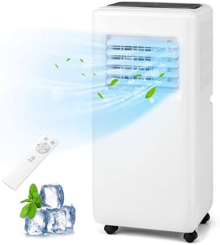 ARLIME 8000 BTU Portable Air Conditioner, 3 in 1 Air Cooler w/Fan, Quiet Floor AC w/Sleep Mode, 24H Timer, LED Display, Remote Control & Installation Kit, AC Unit for Bedroom 250 Sq.Ft (8000 BTU)