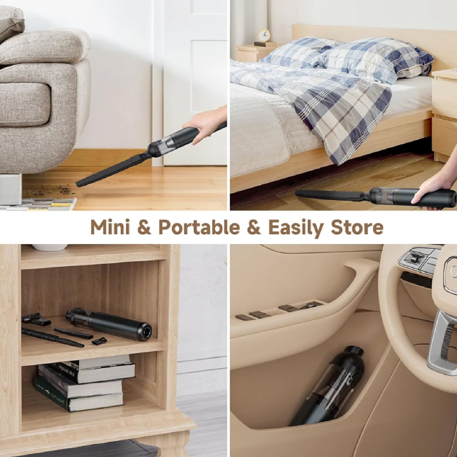 APLUSH Mini Handheld Vacuum Cleaner,Upgraded Car Hand Held Vacuum for Dust, Sand, Crumbs, Ultra-Light Portable Cordless Vacuum for Home, Car, Small Dust Buster,Green,16000Pa