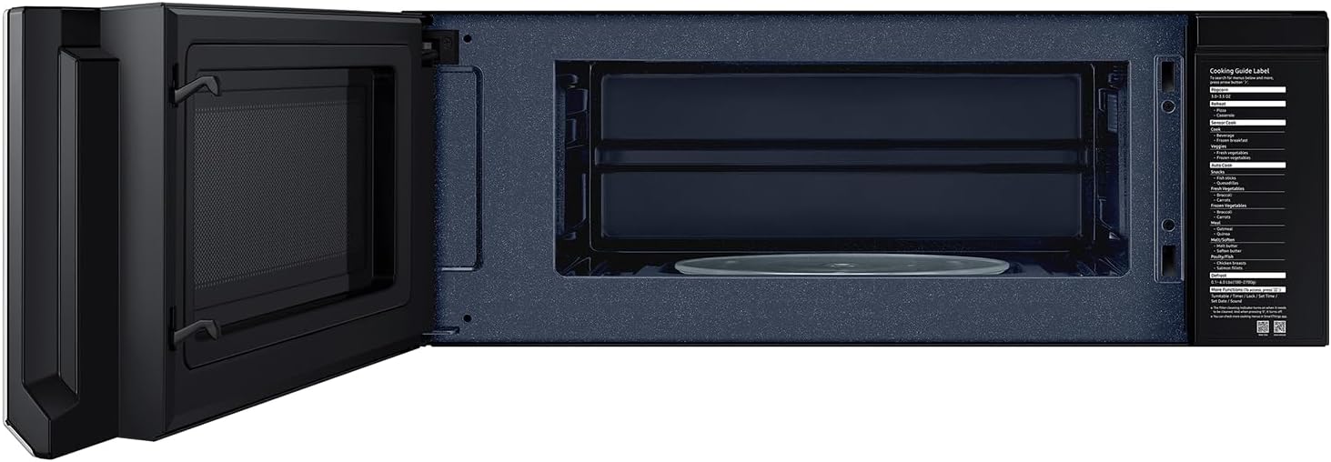 SAMSUNG 1.1 Cu Ft Smart SLIM Over the Range Microwave Oven w/ 550 CFM Hood Vent, Wi-Fi, Voice Control, LED Light Bar, Sensor Cook, 1100 Watt, ME11A7710DS/AA, Fingerprint Resistant Stainless Steel