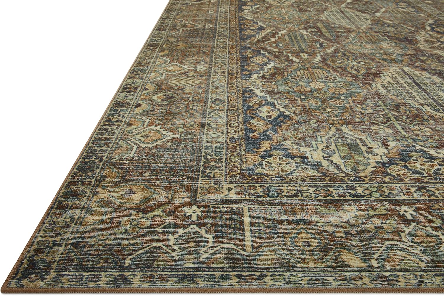 Loloi Magnolia Home by Joanna Gaines Banks Collection BAN-05 Spice/Blue 3'-6