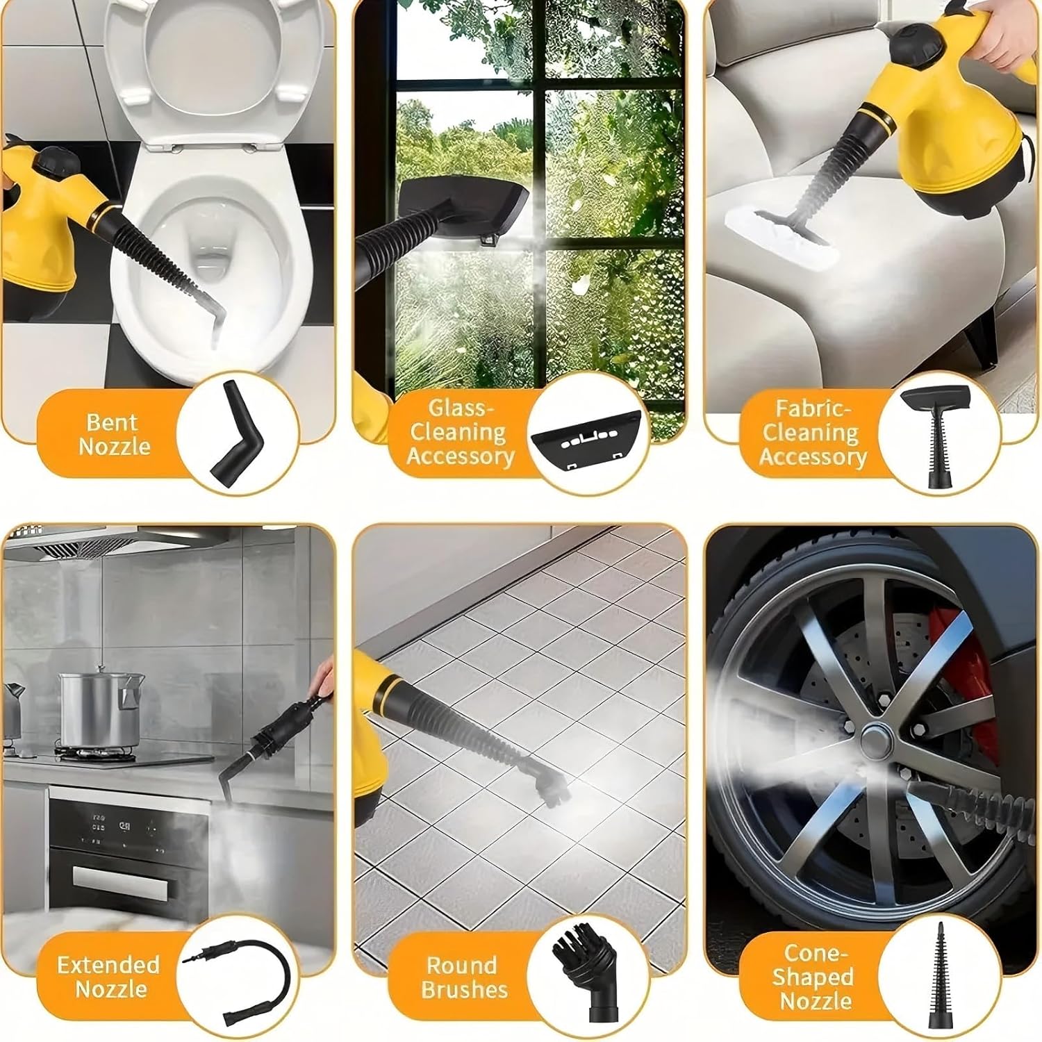 Steam Cleaner, Aspiron Steamer, 248°F High-Temperature Steam for Floors, Upgrade Steamer for Carpet and Upholstery, Floors, Tiles, Car