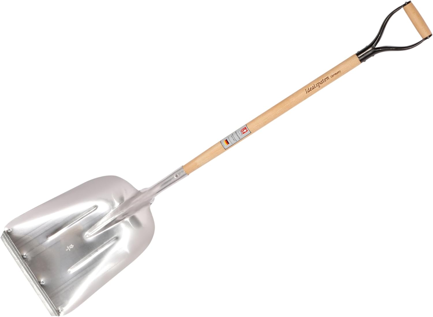 IDEALSPATEN - Made in Germany Since 1899 - Solingen Snow Shovel - Professional Grade Heavy Duty Aluminum, Steel Scraper 5lb - 58.3 in (Solingen)#IS230