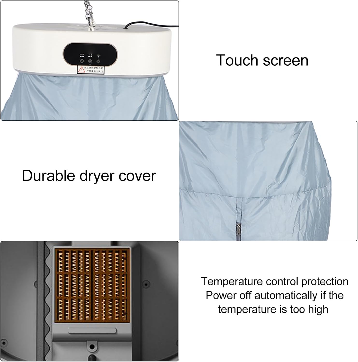 Portable Clothes Dryer, 1200W Foldable Electric Laundry Dryer Adjustable Temperature Timer 33lb Load Small Dryer Machine Clothes Dryer Mini Dryer with Hook for RVs Apartments