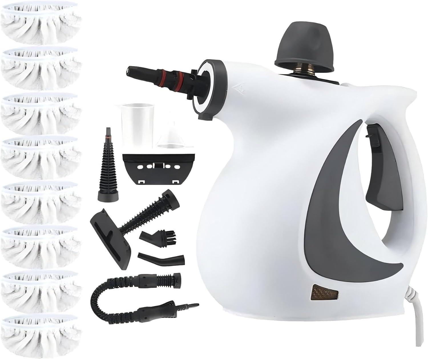 Steam Cleaner, Handheld Steam Cleaner for Home Use with 8 Piece Accessories and Safety Lock, for cleaning, cars, bathrooms, showers, windows, dirt, grease(1 Set of Steam Cleaner 12 Fiber Cloths)