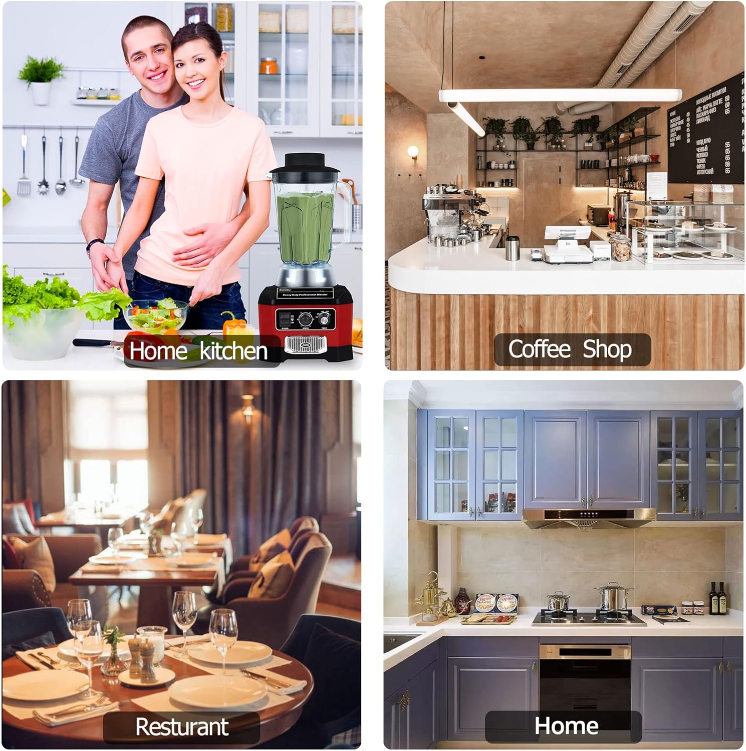 BioloMix Heavy Duty Commercial Blender, 2200W 60Oz Professional Kitchen Blender Smoothies, Shakes, Ice and Frozen Fruit, Optional Dry Grains Container