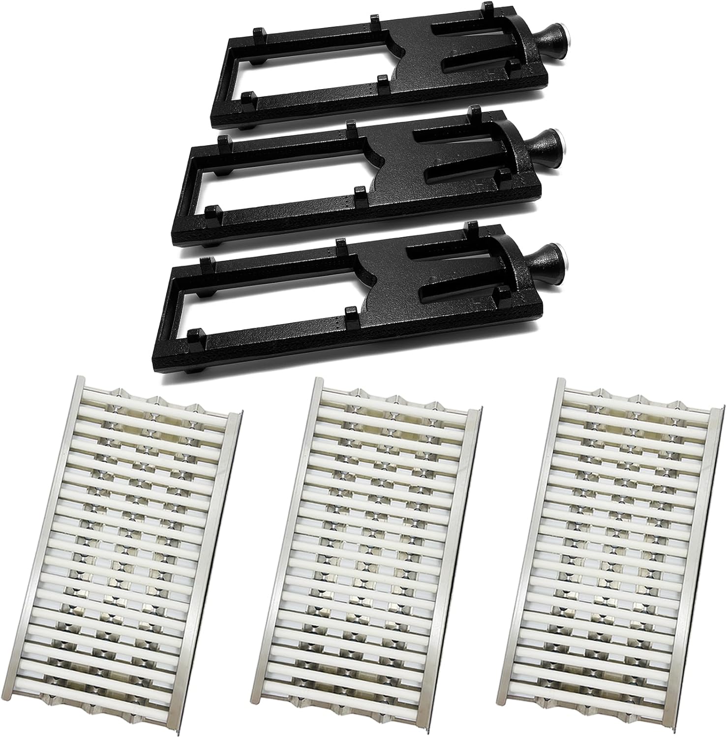 Complete Set of Radiant Trays 3Pack Heat Plate Ceramic Rods Complete and Cast Iron Burner for DCS 36