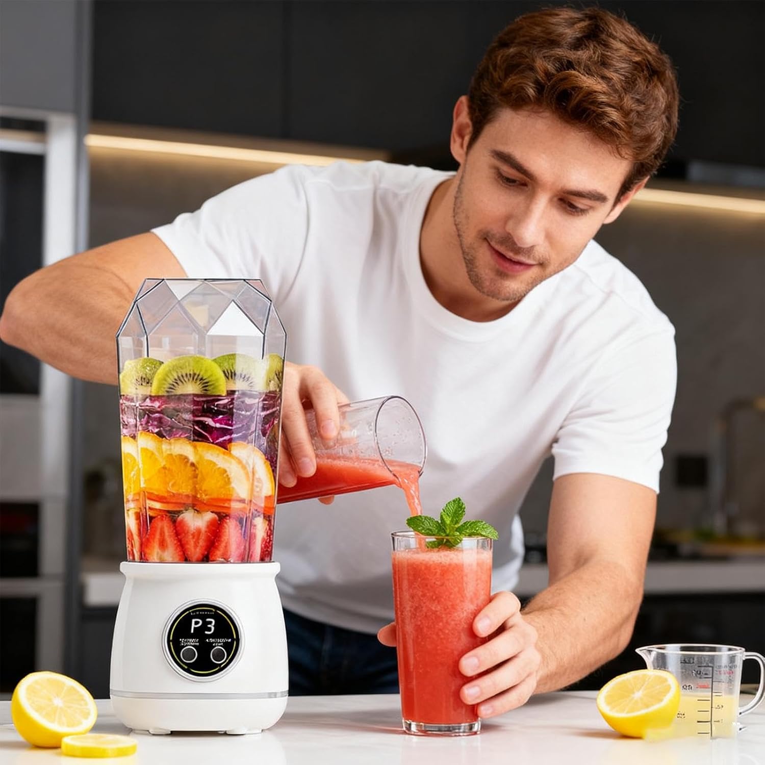 Travel Blender - Compact Cordless Juicer Bottle for Smoothies and Shakes | 550ML Rechargeable Portable Mixer Cup with Leakproof Design, Ideal for Fruits, Vegetables, Gym, Office, or Outdoor Trips