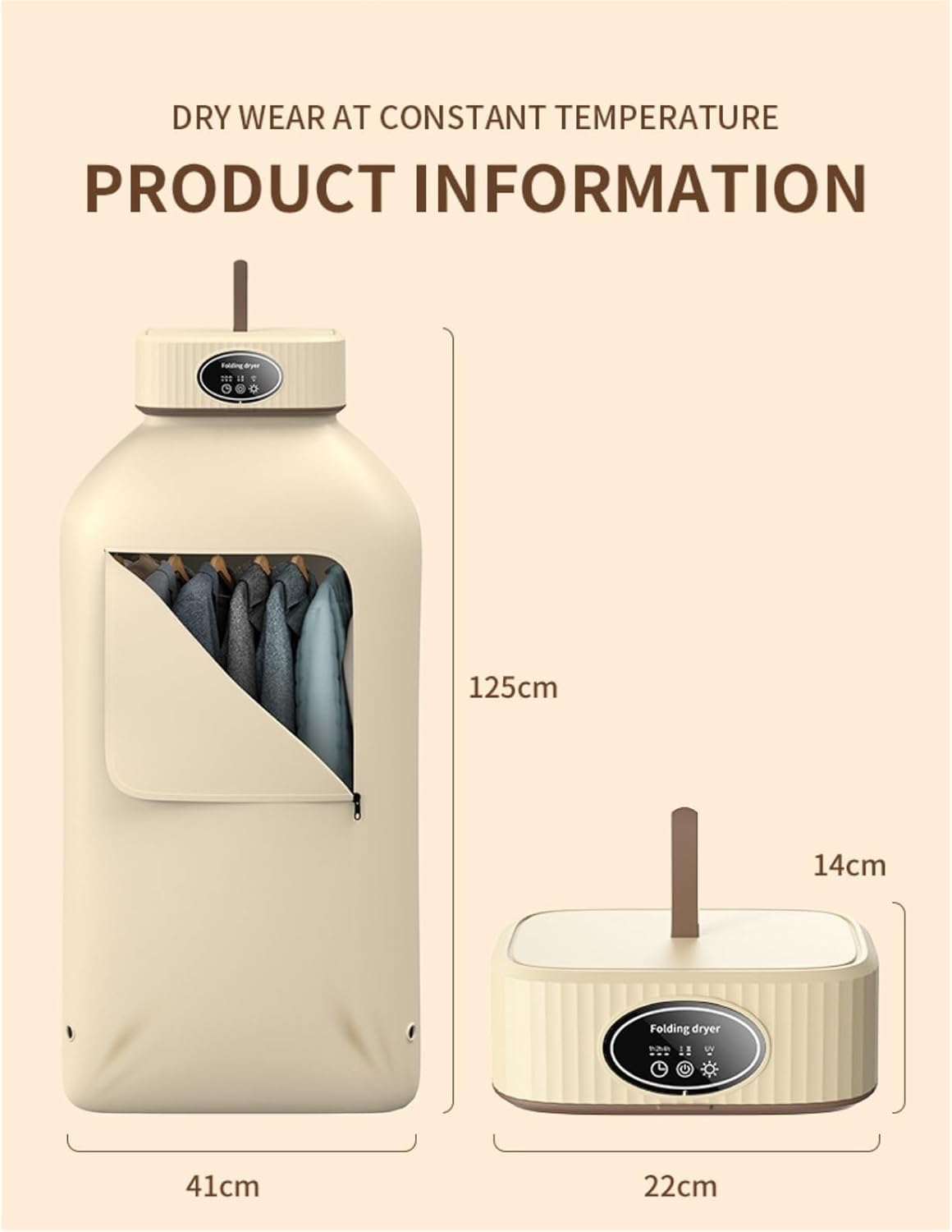 Portable Clothes Dryer for Apartment RV Travel Small Quiet Fast Drying Machine with Timer & Hassle-Free Setup clothes dryers