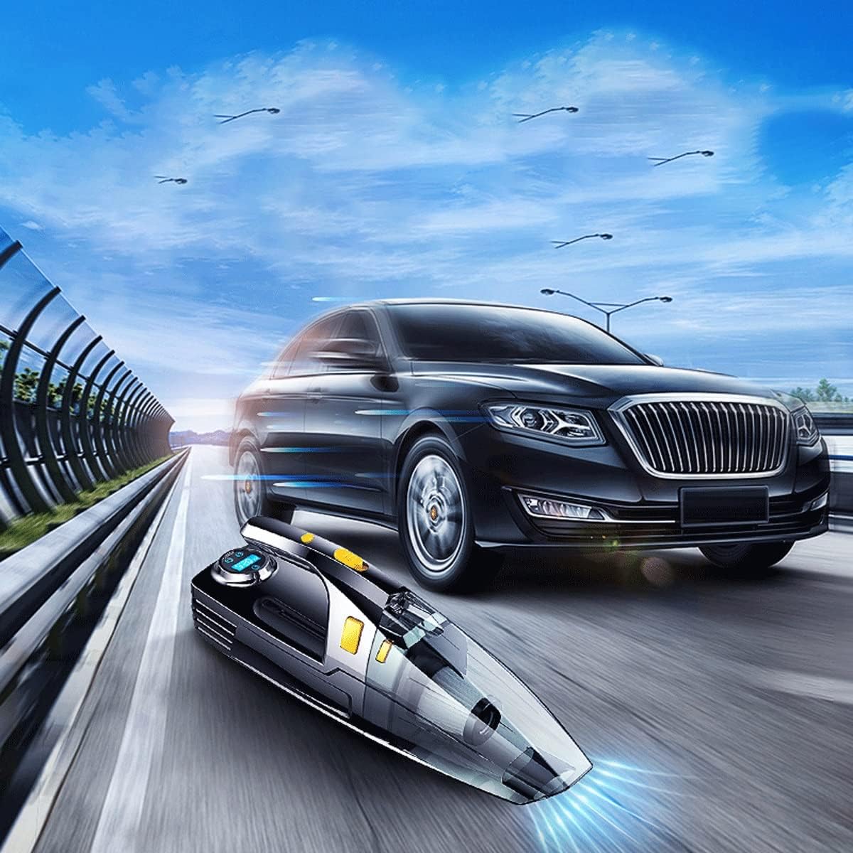 Car Vacuum Cleaner - LED Light, Vacuum Handheld, 5500PA Power Vacuum Cleaner Wet/Dry Noise Reduction Portable Vacuum Cleaner Quick Charge Household and Car Vacuum Cleaner