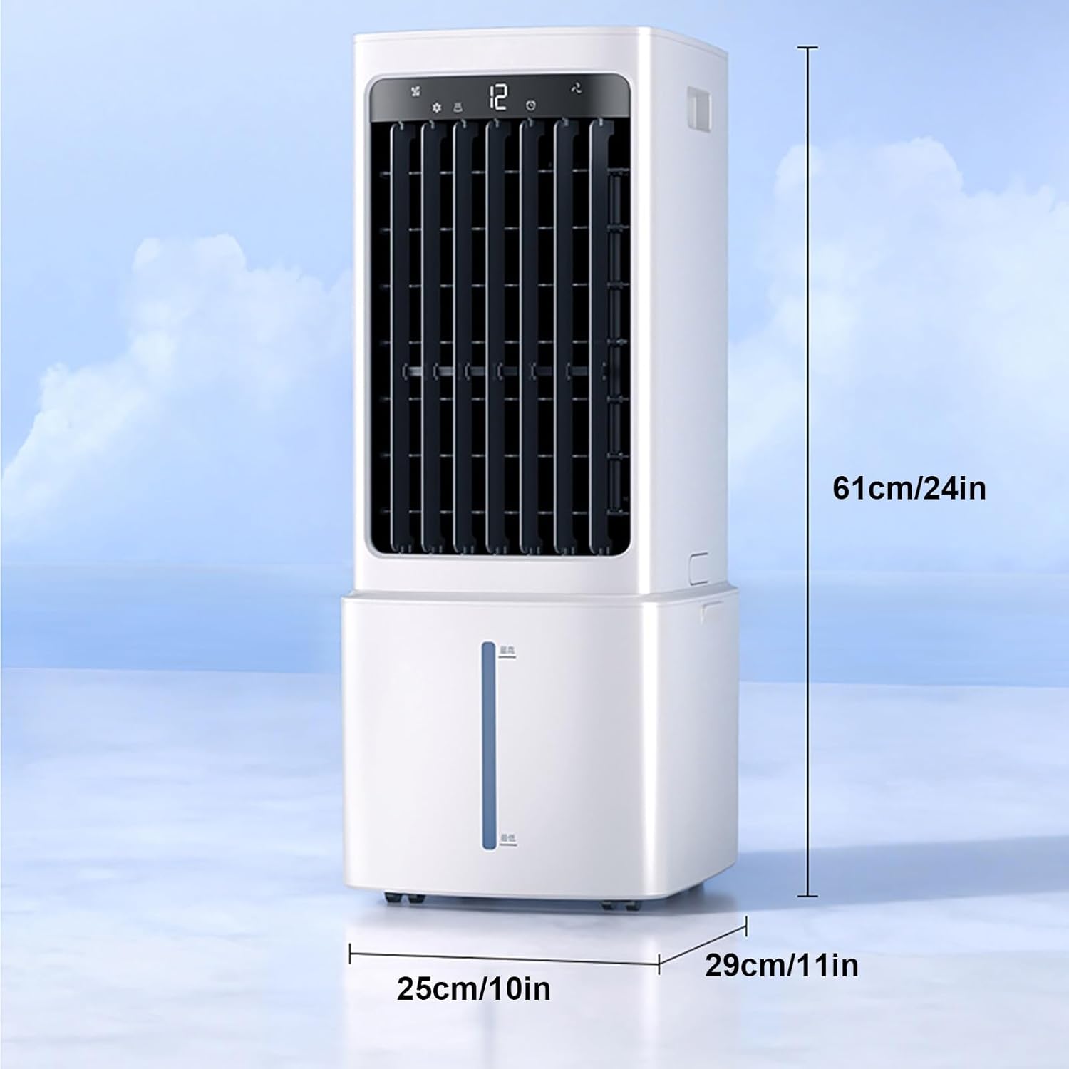 3-In-1 Swamp Cooler Fan, Evaporative Air Cooler With Display & Remote, Portable Air Conditioners with 2.4 Gal Tank, 4 Ice Packs, 3 Speeds, 3 Modes, 12H Timer For Bedroom