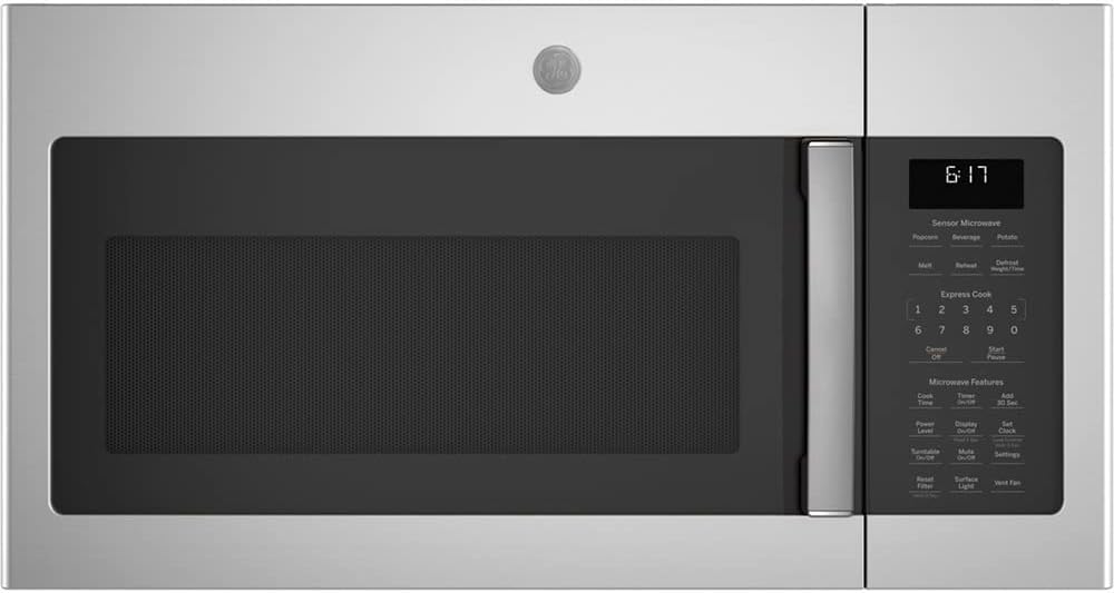 GE JVM6175SKSS 1.7 Cu. Ft. Over-the-Range Sensor Microwave Oven Stainless Steel Bundle with Premium 2 YR CPS Enhanced Protection Pack