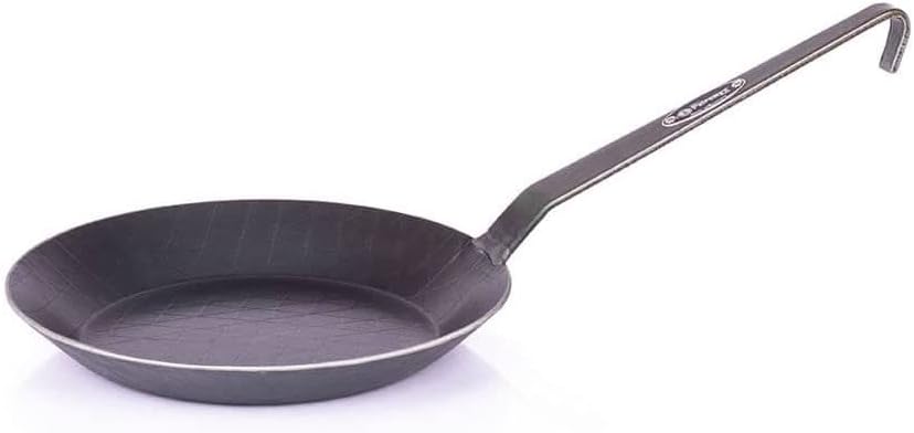 Petromax Wrought Iron Skillet, Long Handle Pan Conducts Heat Evenly, Indoor/Outdoor Camping Cookware for Campfire or Home Kitchen Use, Stove to Table Serveware